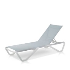 Armless Chaise Silver/White Frame - Gray Sling